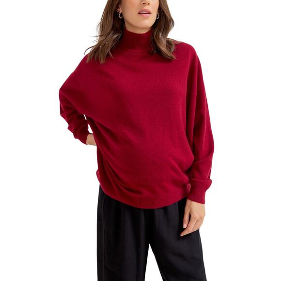 Hatch 'The Estella' Red Wool Cashmere Turtleneck Size 0 - Picture 1 of 4